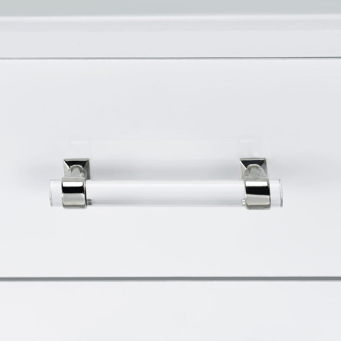 Irvine Mini Dressing Table with Stool, LED and USB in Glossy White