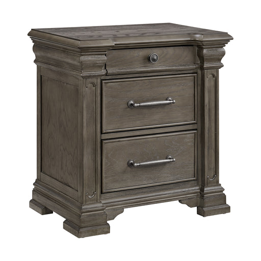 Kings Court 3-Drawer Nightstand (Sliding Top) in Grey - Red Gate Home Furnishings (Ball Ground, GA)