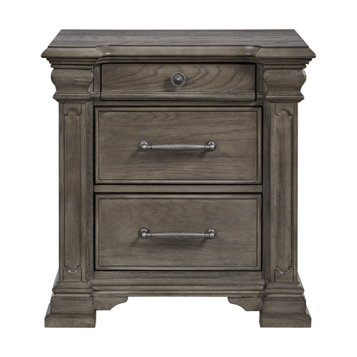 Kings Court 3-Drawer Nightstand (Sliding Top) in Grey - Red Gate Home Furnishings (Ball Ground, GA)