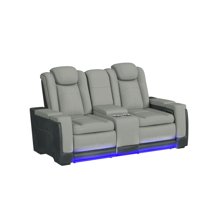 Lantana 2PC Living Room Set in Rocky Cement/Charcoal-Sofa & Loveseat