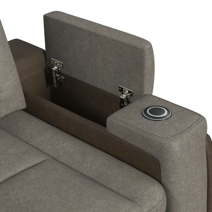 Lantana 3PC Living Room Set in Rocky Grey/Brown-Sofa, Loveseat & Recliner