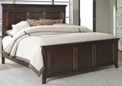 Liberty Furniture Saddlebrook King Panel Bed in Tobacco Brown image