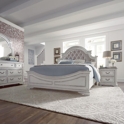 Magnolia Manor King Uph Bed, Dresser & Mirror, Nightstand image