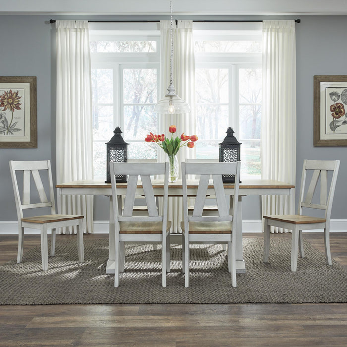 Lindsey Farm 7 Piece Trestle Table Set