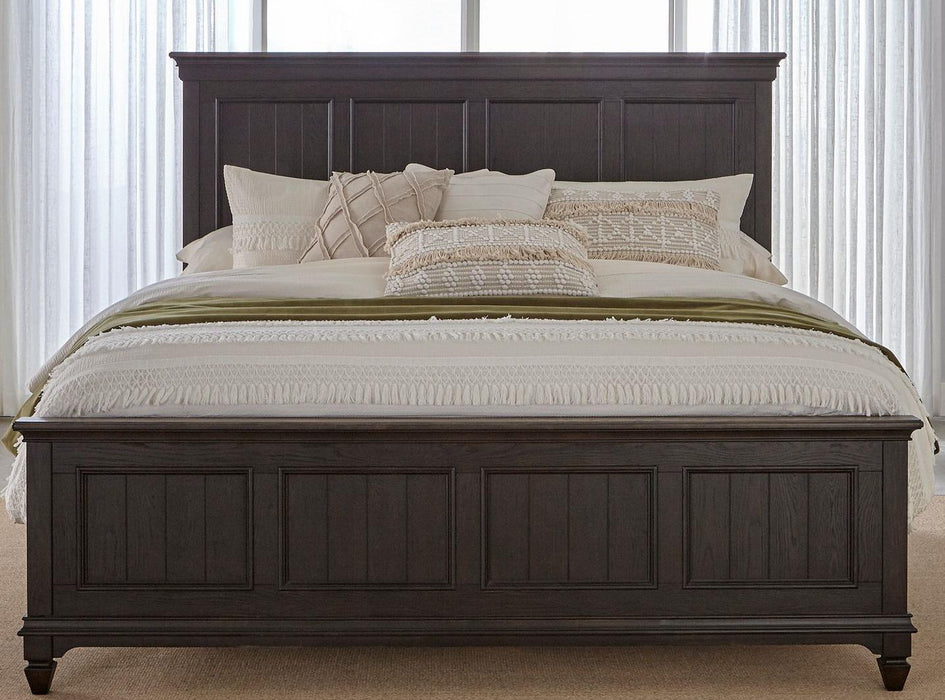 Liberty Furniture Allyson Park King Panel Bed in Wirebrushed Black Forest image