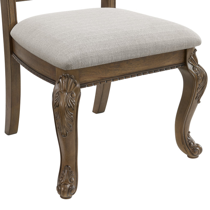 Madison Park Dining Side Chair with Beige Fabric in Walnut (2 Per Carton)