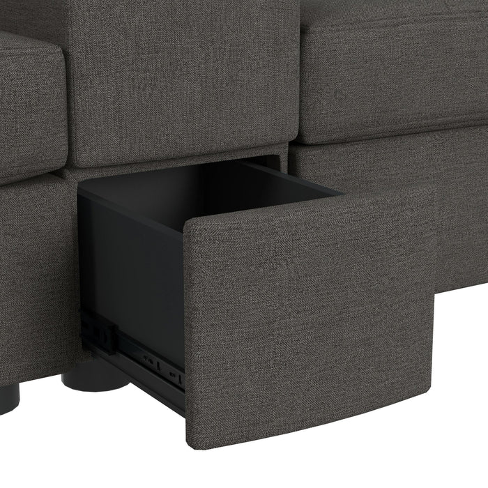 Options One 7PC Living Room Set in Palmer Plus Ash