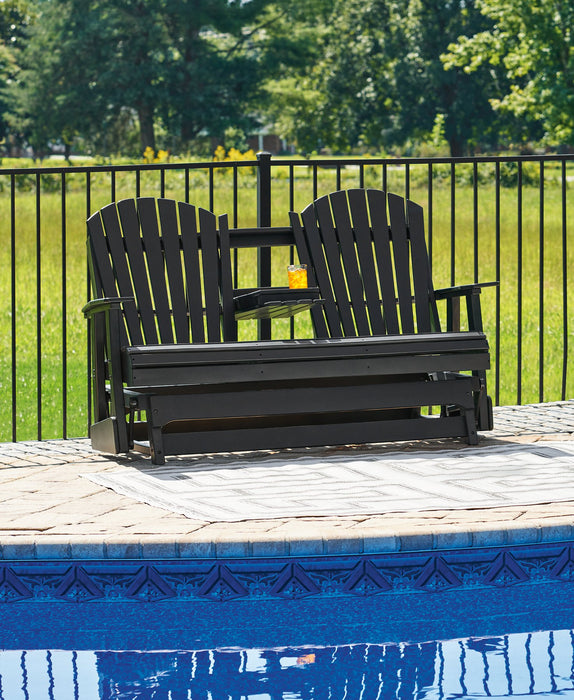Hyland wave Outdoor Glider Loveseat - Red Gate Home Furnishings (Ball Ground, GA)