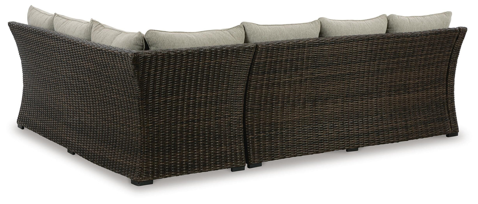 Brook Ranch Outdoor Sofa Sectional/Bench with Cushion (Set of 3) - Red Gate Home Furnishings (Ball Ground, GA)