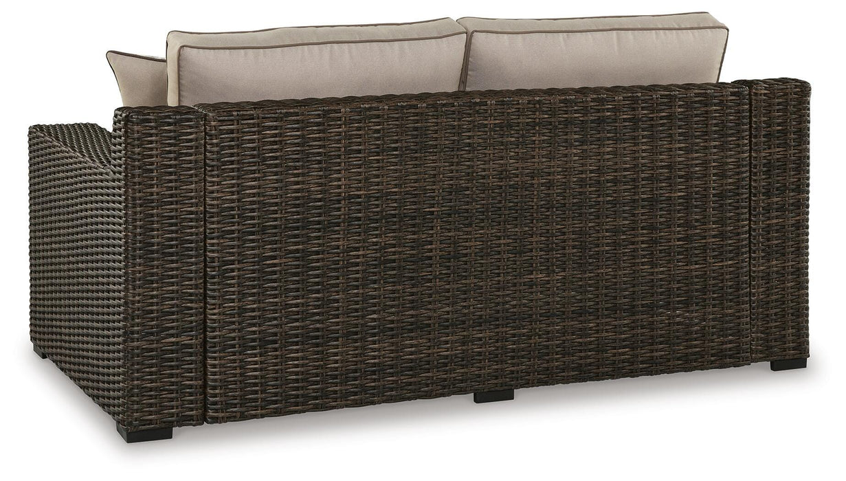 Coastline Bay Outdoor Loveseat with Cushion - Red Gate Home Furnishings (Ball Ground, GA)