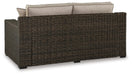Coastline Bay Outdoor Loveseat with Cushion - Red Gate Home Furnishings (Ball Ground, GA)