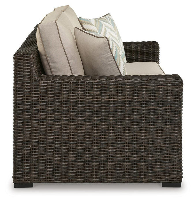 Coastline Bay Outdoor Loveseat with Cushion - Red Gate Home Furnishings (Ball Ground, GA)