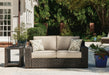 Coastline Bay Outdoor Loveseat with Cushion - Red Gate Home Furnishings (Ball Ground, GA)