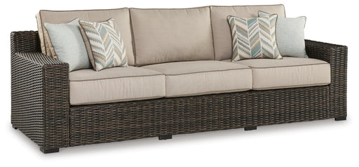 Coastline Bay Outdoor Sofa with Cushion - Red Gate Home Furnishings (Ball Ground, GA)