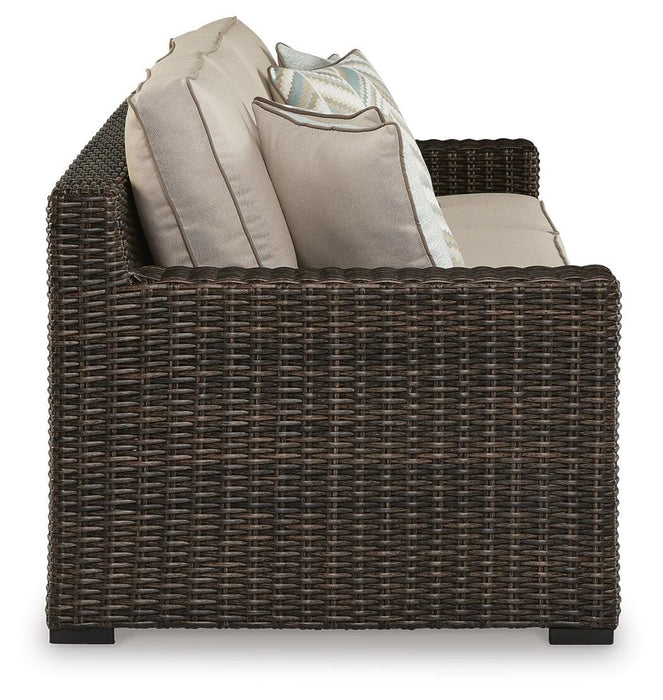 Coastline Bay Outdoor Sofa with Cushion - Red Gate Home Furnishings (Ball Ground, GA)