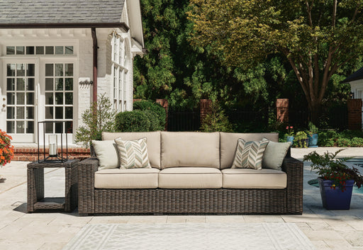 Coastline Bay Outdoor Sofa with Cushion - Red Gate Home Furnishings (Ball Ground, GA)