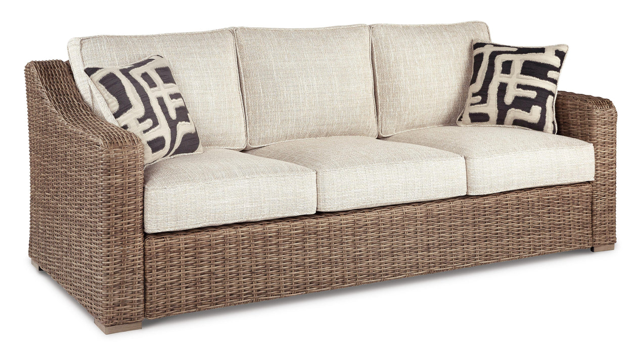 Beachcroft Outdoor Sofa, Lounge Chairs and Fire Pit - Red Gate Home Furnishings (Ball Ground, GA)