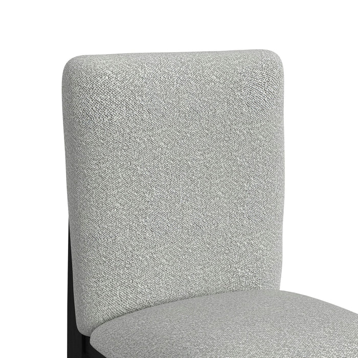 Portland Square Back Counter Stool with Grey Fabric in Black (2 Per Carton)