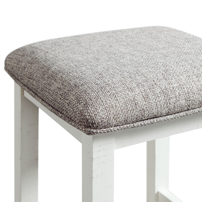 Stone Occasional Bar Table Single Pack in White (Table + Three Stools)