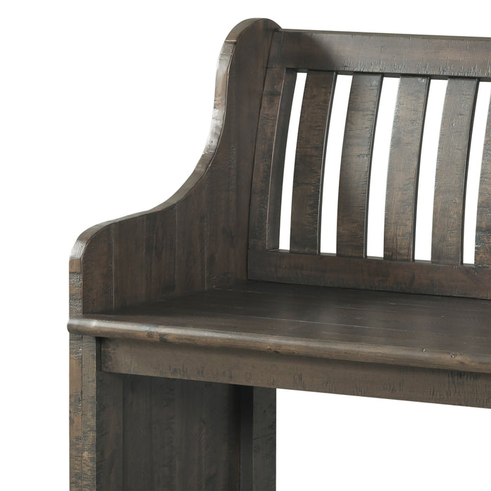 Stone Dining 6PC Set- Table, 4 Side Chairs, & Pew Bench