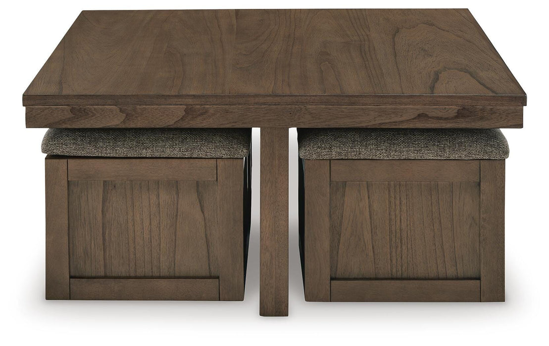 Boardernest Coffee Table with 4 Stools - Red Gate Home Furnishings (Ball Ground, GA)