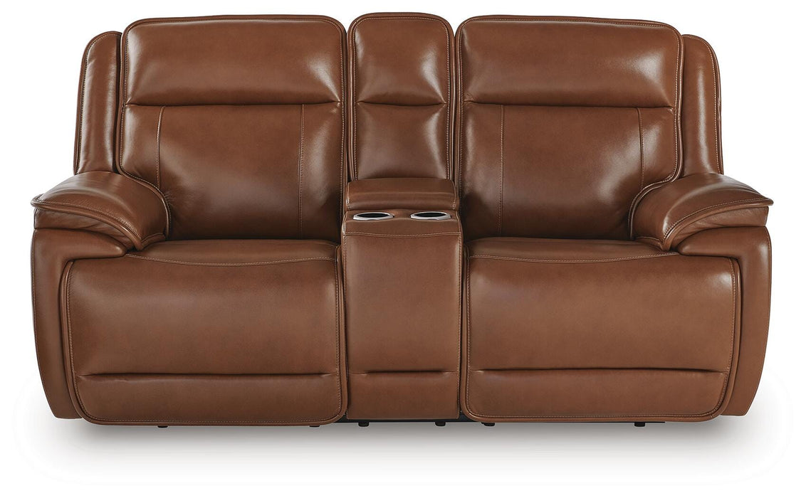 Healy Pier Power Reclining Loveseat with Console - Red Gate Home Furnishings (Ball Ground, GA)