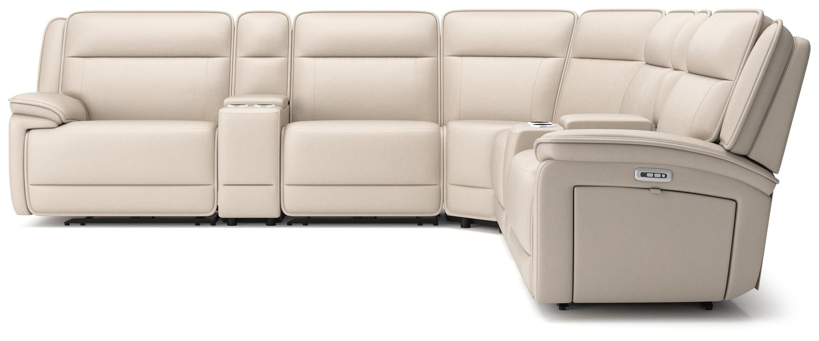 Double Deal Reclining Sectional with 2 Consoles - Red Gate Home Furnishings (Ball Ground, GA)