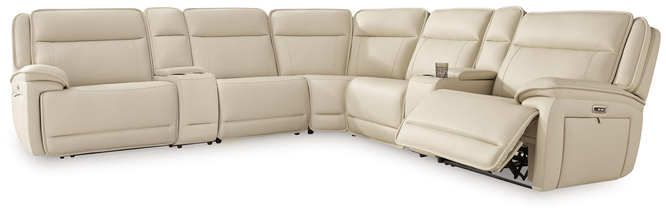 Double Deal Reclining Sectional with 2 Consoles - Red Gate Home Furnishings (Ball Ground, GA)