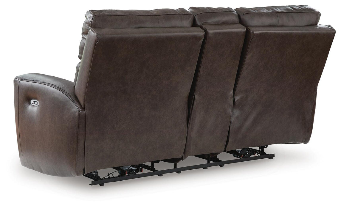 Crossplex Power Reclining Loveseat with Console - Red Gate Home Furnishings (Ball Ground, GA)