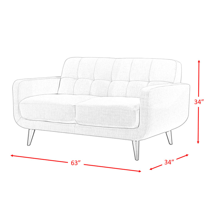 Hadley Sofa & Loveseat Set in Teal