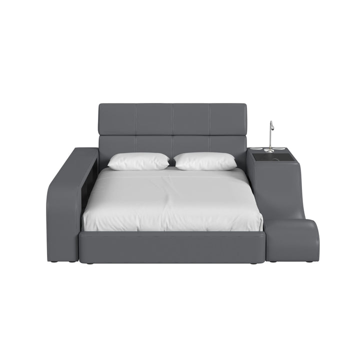 Valari Lounge Chair in Grey PU