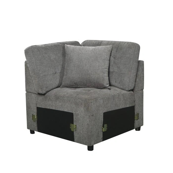 Logansport Corner Seat with 1 Pillow in Gray 9401GRY-CR