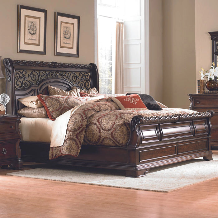 Arbor Place Sleigh Bed, Dresser & Mirror, Chest, Night Stand image