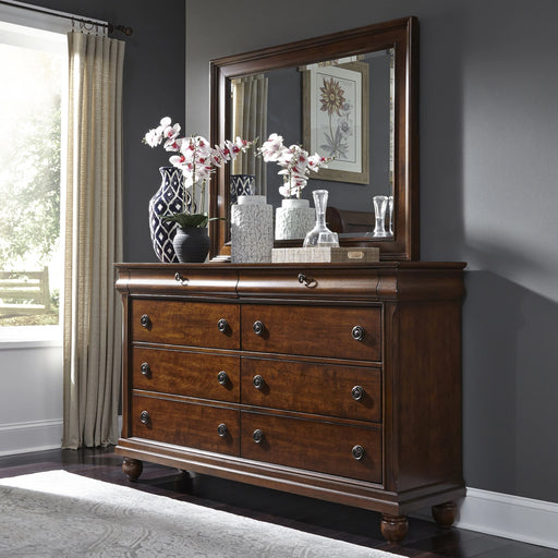 Rustic Traditions Sleigh Bed, Dresser & Mirror, Night Stand image