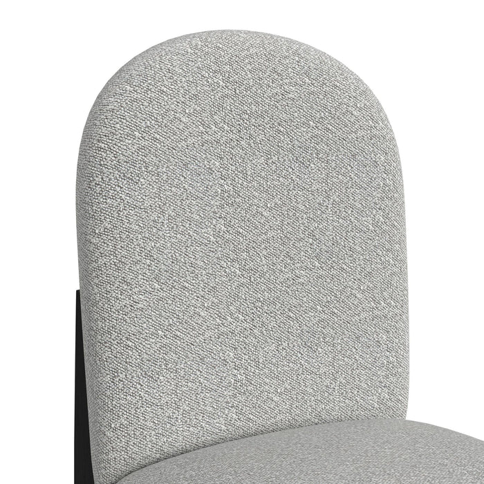Portland Round Back Counter Stool with Grey Fabric in Black (2 Per Carton)