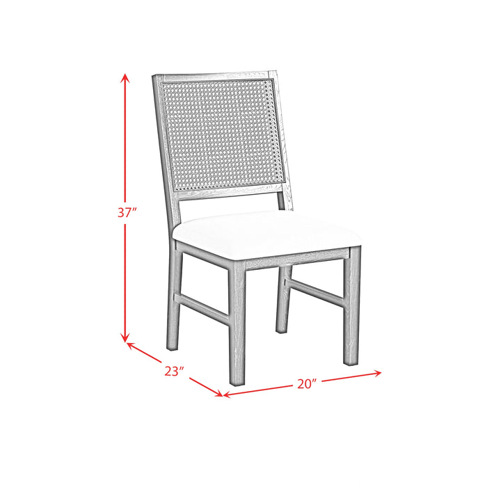 Bahama Breeze Dining Chair with White Fabric in Black (2 Per Carton)