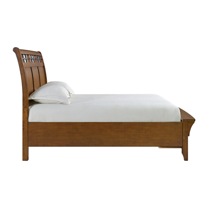 Gage Sleigh Storage Bed in Chestnut