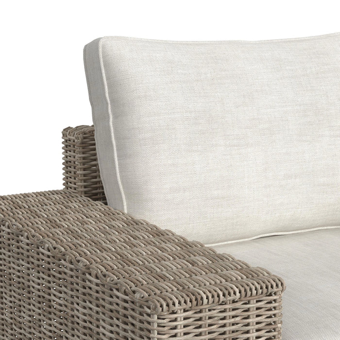 Carmona Swivel Chair - Natural and Olefin Beige