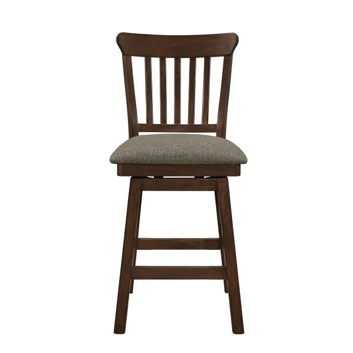 Schleiger Counter Height Swivel Chair in Dark Brown (Set of 2)