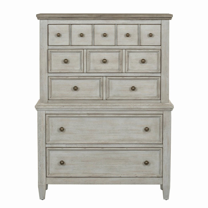 Heartland King Opt California Panel Bed, Dresser & Mirror, Chest image