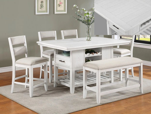 Crown Mark Furniture Wendy Counter Height Table in White image