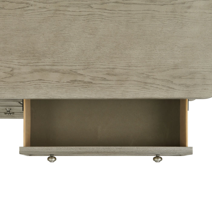 Whit-Ash Panel Bedroom Set with Door Chest in Light Grey