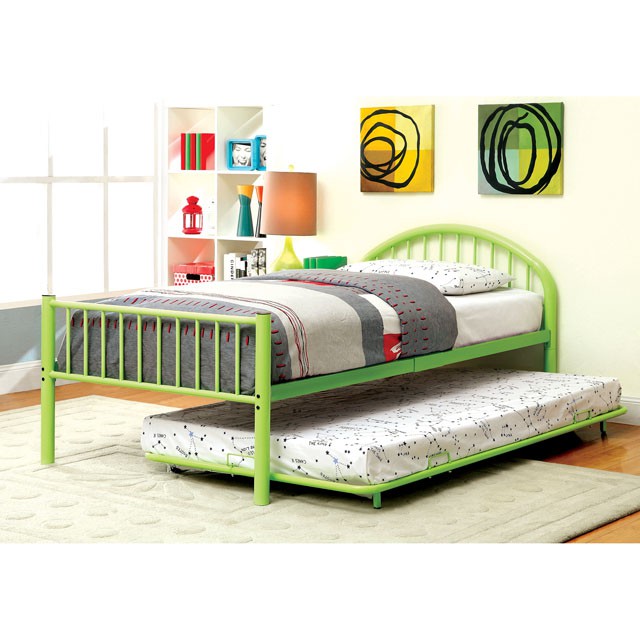 Rainbow Full Bed Black, White, Silver, Black, & Green