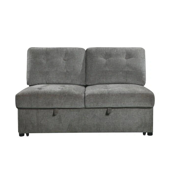Logansport Armless 2-Seater with Pull-out Bed in Gray 9401GRY-2A