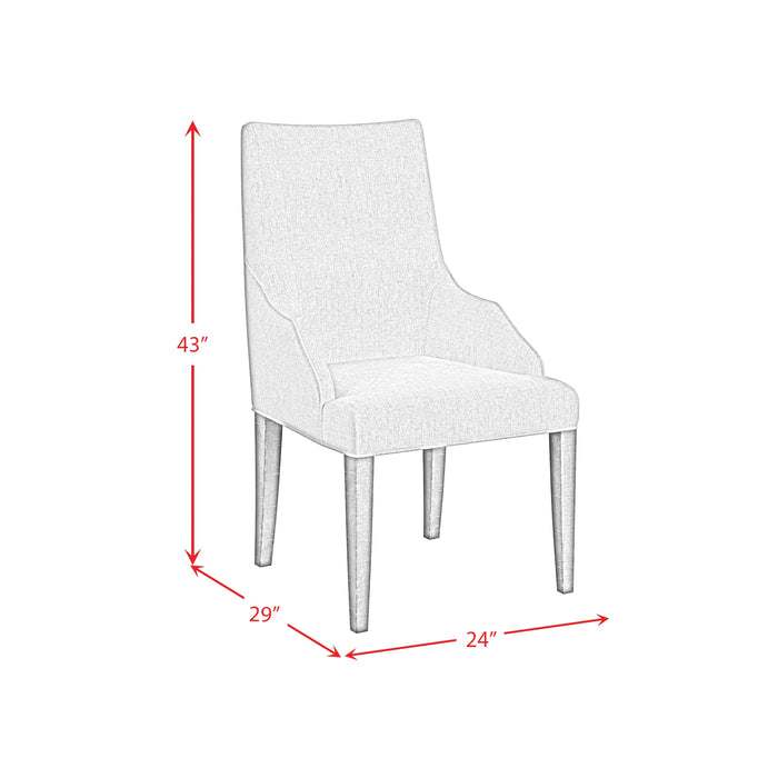 Yellowstone Dining Host Chair with Grey Fabric in Medium Brown (2 Per Carton)