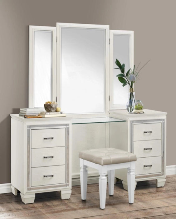 Allura Vanity Stool in White 1916W-14