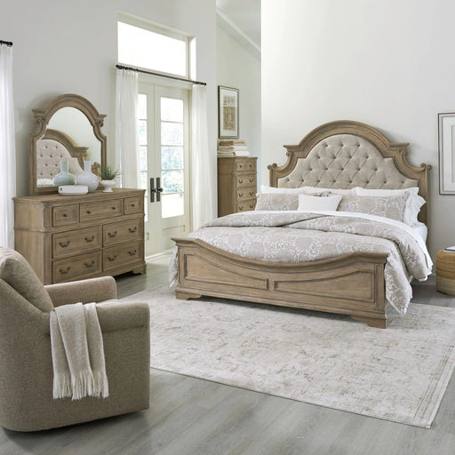 Magnolia Manor King California Uph Bed, Dresser & Mirror, Chest image