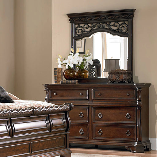 Arbor Place Sleigh Bed, Dresser & Mirror image