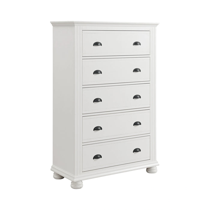 Kona Bedroom Set with 2 Nightstands in White