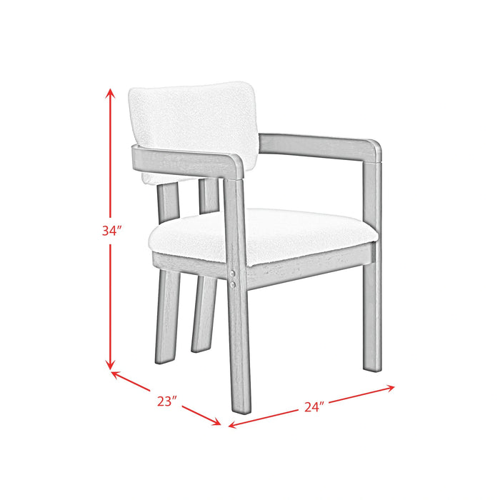 Portland Arm Chair with Snow White Fabric in Black (2 Per Carton)